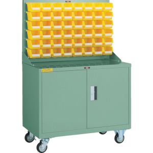 送料無料！！ 【トラスコ中山 TRUSCO】 パネルコンテナラック 移動式保管庫付 コンテナ小X48 HT-0648N-C メーカー直送 代引不可【smtb-u】