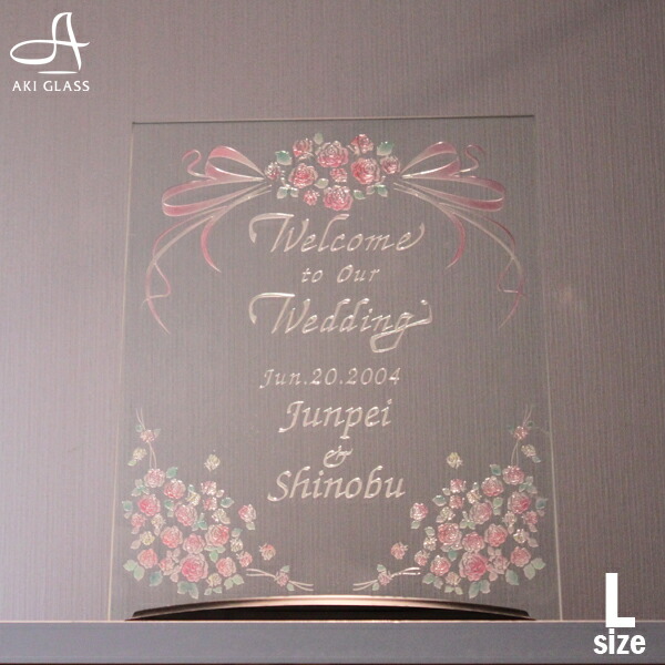 楽天市場】ウェルカムボード【手塗り着色クリアガラスのウエルカム