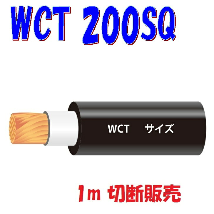 WCT【200SQ】溶接機導線用ゴムキャブタイヤケーブル【1m 切断販売】アーク溶接機2次側ケーブル 12,705円