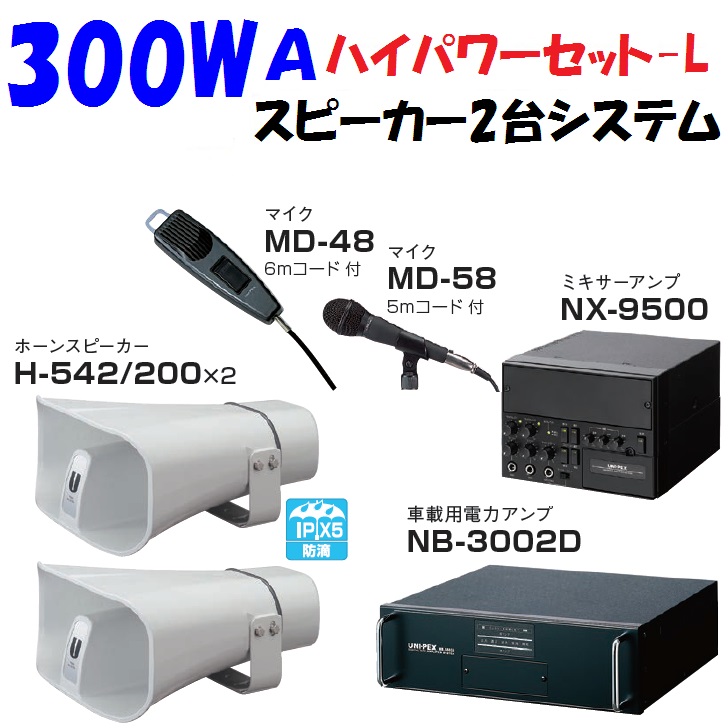 楽天市場】選挙用拡声器 アンプとスピーカー２台 60W Aセット 車載用 