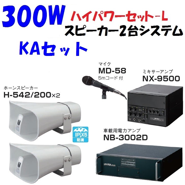 【楽天市場】選挙用拡声器 アンプとスピーカー２台 60W Aセット 