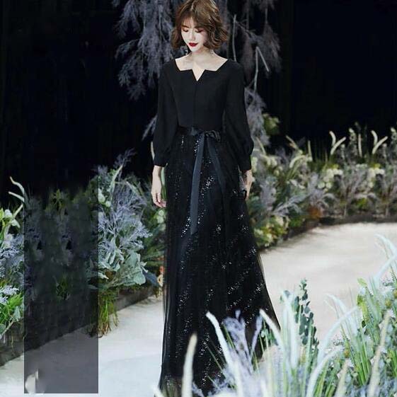 ドレス ロングドレス レディース 大人 ピアノ 発表会 パーティードレス 演奏会 結婚式 母親 ワンピース 成人式 同窓会 選べる着丈 5分袖 合唱 食事 袖あり