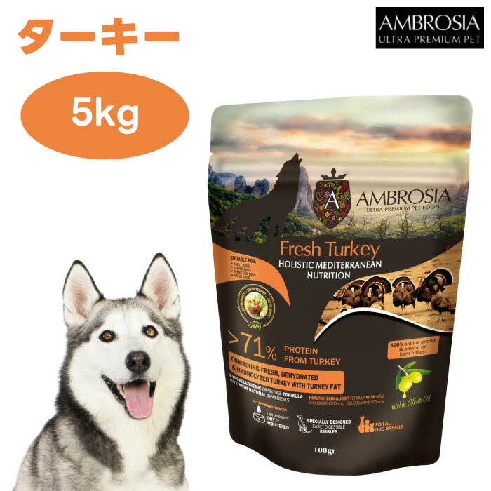 アンブロシア HMN ターキー 5kg ドッグフード 犬 餌 AMBROSIA 地中海