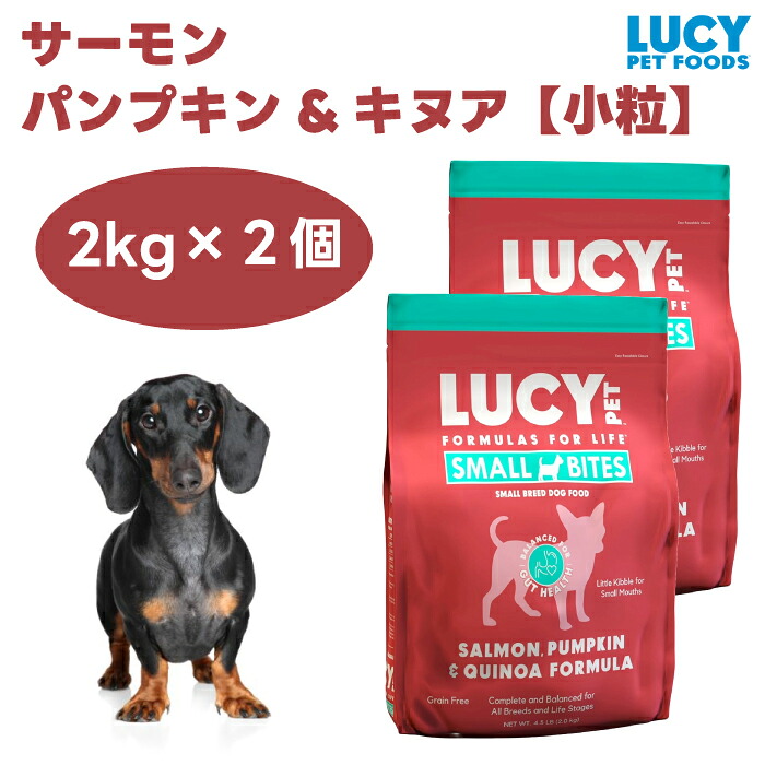 ルーシーペット サーモン パンプキン&キヌア 小粒 4.5ポンド 2kgx2個 ドッグフード 犬 餌 グレインフリー 低アレルゲン LUCY PET