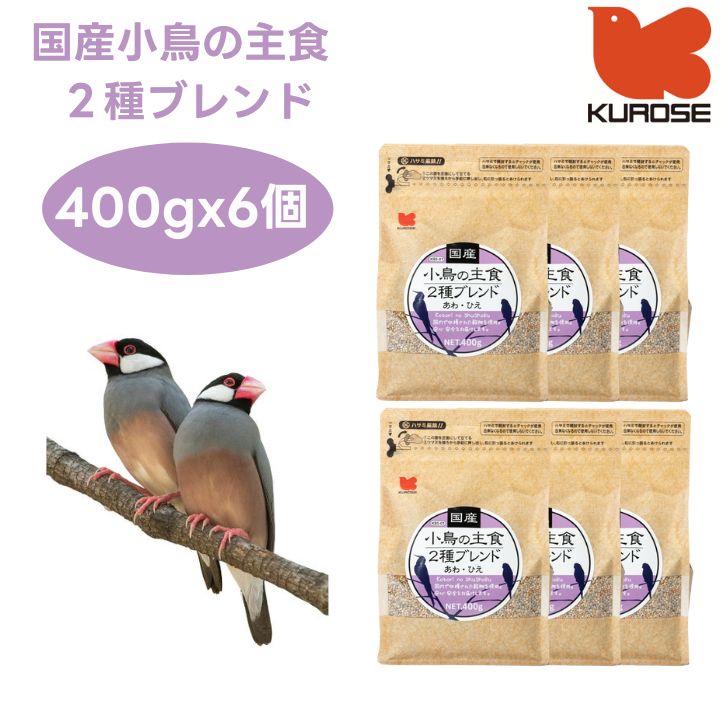 黒瀬ペットフード 国産 小鳥の主食 2種ブレンド 400gx6個 小鳥 エサ 餌 フード 文鳥 インコ ヒエ アワ 6,839円