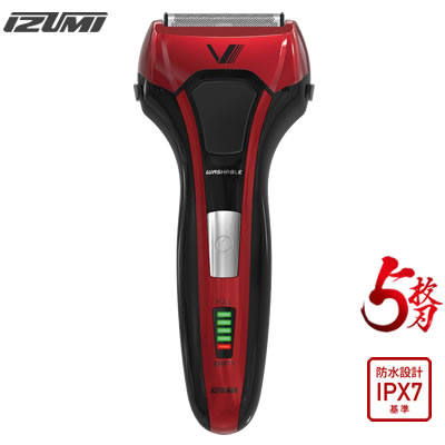 【キャッシュレス5％還元店】IZUMI シェーバー 5枚刃 ソリッドシリーズ S-DRIVE IZF-V578-R レッド マクセルイズミ【KK9N0D18P】