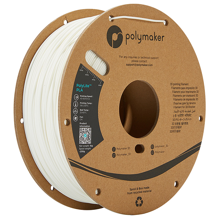 品質満点品質満点Polymaker PolyLite PLA フィラメント (1.75mm, 1kg) White ホワイト 3Dプリンター用  PA02002 ポリメーカー DIY・工具