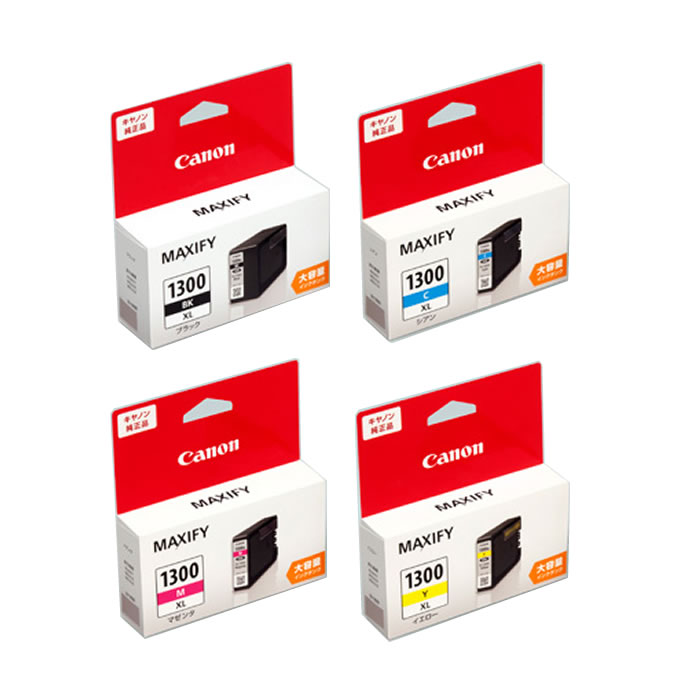 【セット】キヤノン 純正 プリンター用 大容量 インクタンク PGI-1300XL 4色セット PGI-1300XLBK PGI-1300XLC PGI-1300XLM PGI-1300XLY PGI-1300XL-4SET ブラック シアン マゼンタ イエロー【送料無料】【KK9N0D18P】