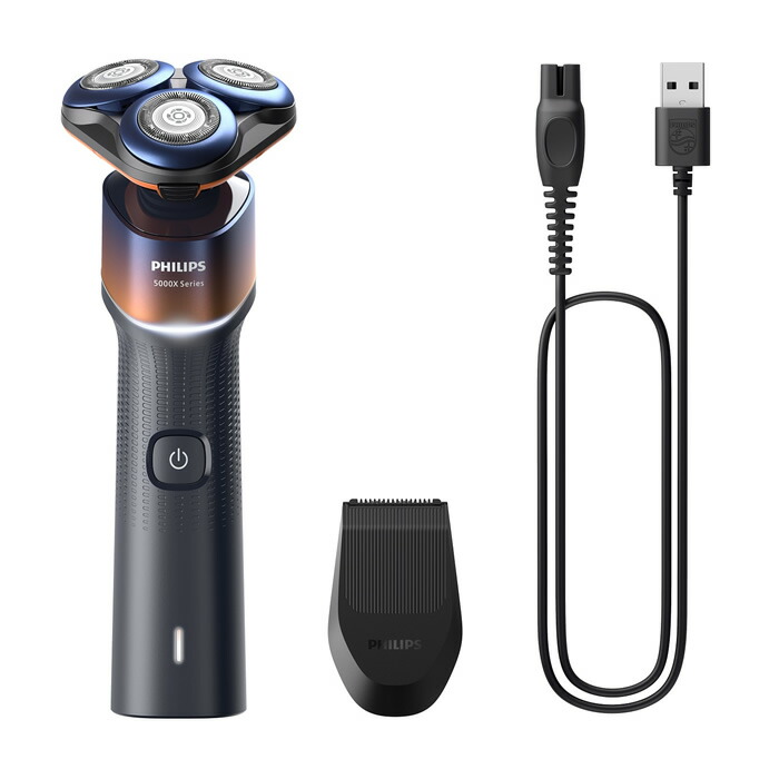 フィリップス メンズシェーバー 5000Xシリーズ ウェット＆ドライ電気シェーバー X5012/05 オレンジ/アドリアブルー X5012-05 髭剃り 電気カミソリ ひげそり 電動髭剃り 電動ひげそり 電動カミソリ 男性 回転式 髭剃り シェーバー 【送料無料】【KK9N0D18P】画像