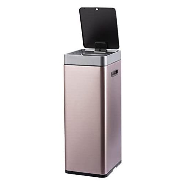 EKO センサー式 ゴミ箱 30L USB充電式 インナーボックス付き ミラージュスリム センサービン 30リットル EK9270RGMT-30L シャンパン 自動開閉ゴミ箱 手をかざす 自動ゴミ箱 ふた付き ダストボックス おしゃれ【送料無料】【KK9N0D18P】｜安心家電販売　ＰＣあきんど