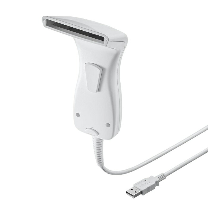 【最大2500円OFFクーポン配布中!5月29日10時まで】サンワサプライ 1次元タッチ式バーコードリーダー（抗菌タイプ） BCR-1D7W ホワイト【送料無料】【KK9N0D18P】
