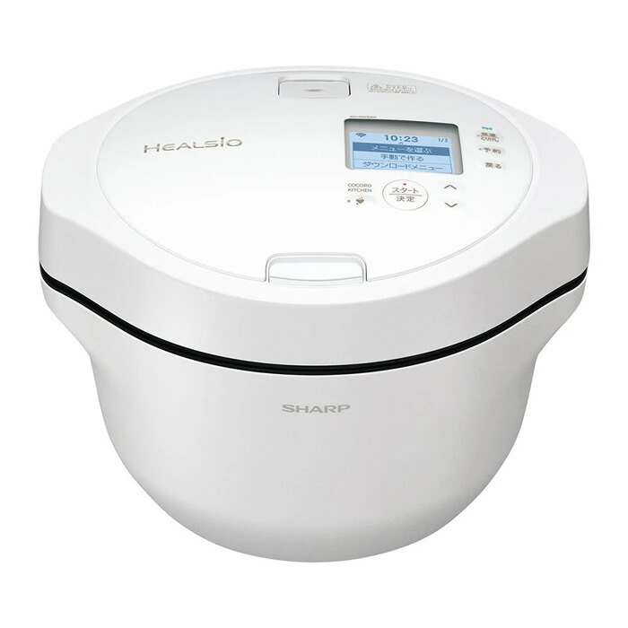 【最大2500円OFFクーポン配布中!5月29日10時まで】シャープ 電気無水鍋 2.4L ヘルシオ ホットクック KN-HW24H-W プレミアムホワイト SHARP たっぷり作れる2～6人用 水なし自動調理鍋 無線LAN機能 スマホアプリ対応 かきまぜ 絶妙な火加減【送料無料】【KK9N0D18P】