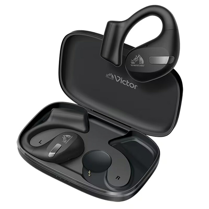 ビクター フックタイプ完全ワイヤレスイヤホン nearphones HA-NP50T-B ブラック Victor JVC オープンイヤーイヤホン 耳掛けスタイル IPX4 防滴仕様 耳をふさがない ながら聴き マルチポイント【送料無料】【KK9N0D18P】｜安心家電販売　ＰＣあきんど