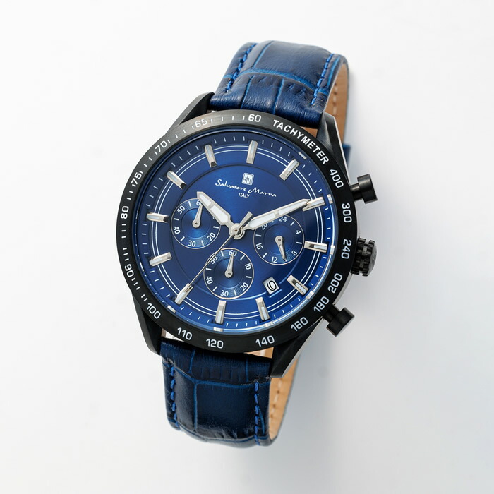 【最大2500円OFFクーポン配布中!5月29日10時まで】Salvatore Marra サルバトーレマーラ 腕時計 クロノグラフ レザーベルト SM23104-BKNV メンズ腕時計 10気圧防水 日付表示 サルバトーレ・マーラ【送料無料】【KK9N0D18P】
