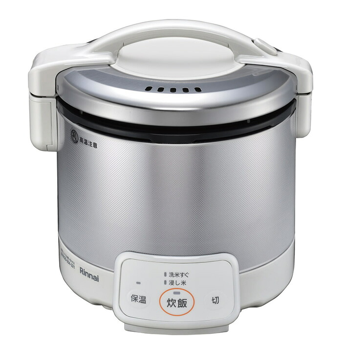 リンナイ ガス炊飯器 こがまる ジャー機能付 3合 グレイッシュホワイト プロパンガス用 RR-030VQ-W-LP【送料無料】【KK9N0D18P】|安心家電販売 PCあきんど