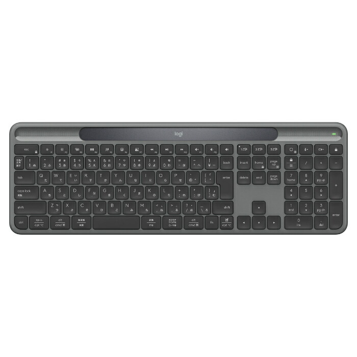 logicool ワイヤレスキーボード Signature Slim Solar+ wireless keyboard K980 ロジクール K980GR グラファイト ワイヤレス キーボード Bluetooth【送料無料】【KK9N0D18P】画像