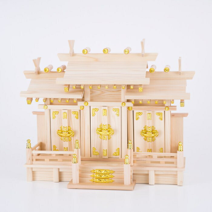 【最大2500円OFFクーポン配布中!5月29日10時まで】神棚の里 屋根違い三社 桧 小 神棚 S-4993896901482 静岡木工 国産ひのき製 本格神棚【送料無料】【KK9N0D18P】