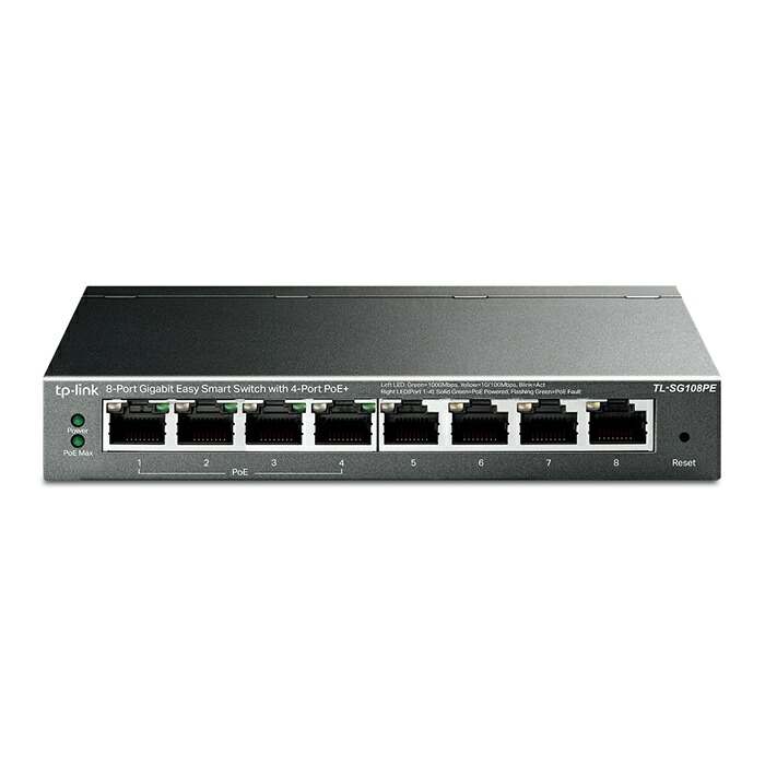 【最大2500円OFFクーポン配布中!5月29日10時まで】TP-Link ギガビットポート×8 イージースマートスイッチ（PoE+ポート×4） TL-SG108PE【送料無料】【KK9N0D18P】