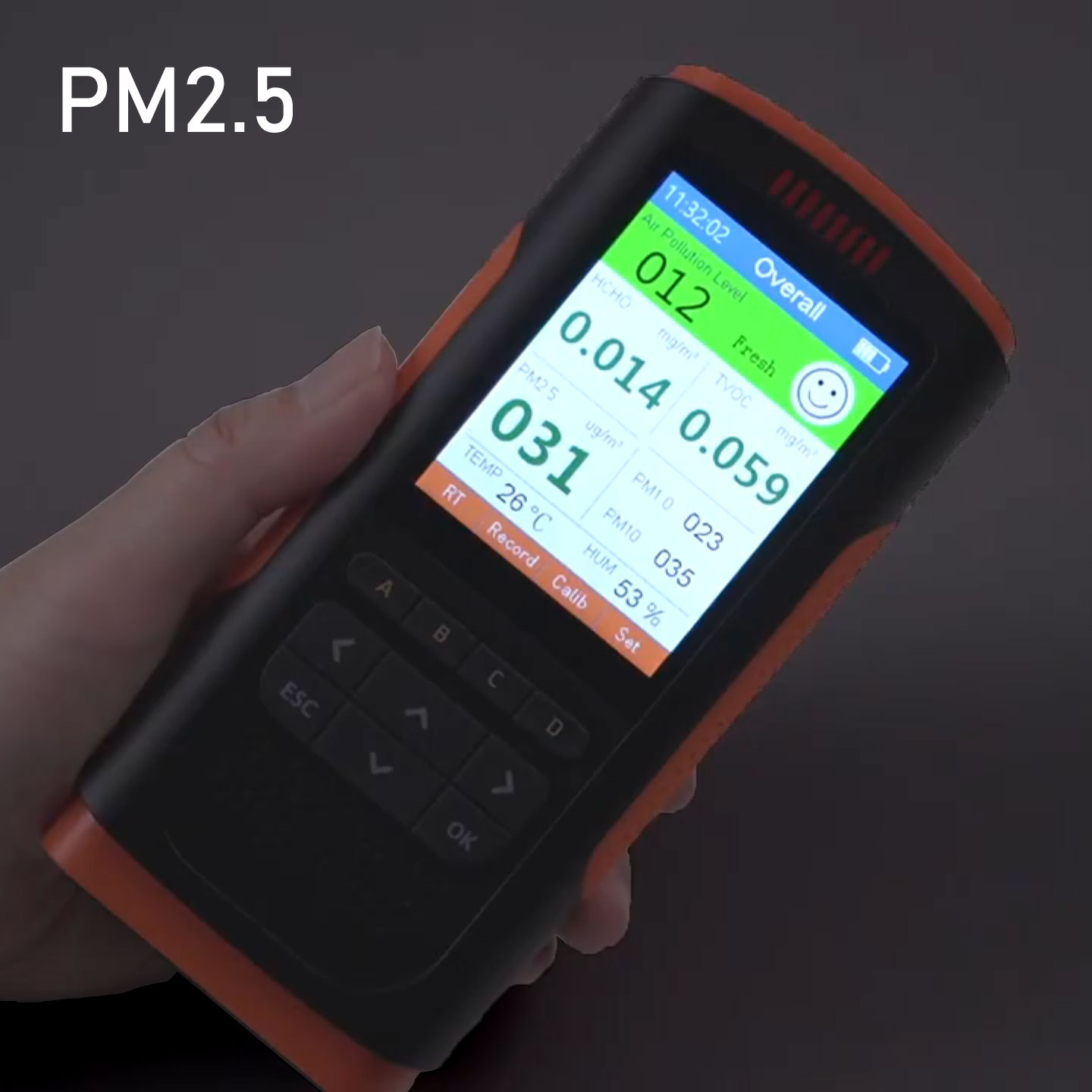 PM2.5測定器 サンワサプライ CHE-PM25【PM2.5測定器】PM1.0/2.5/10の濃度、ホルムアルデヒド