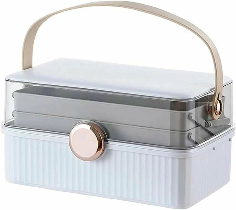 ロック付き 小物入れ 家庭用 道具箱 工具箱 ジュエリーボックス ツールボックス オシャレ かわいい 折り畳み式 3層 大容量 裁縫箱 お薬箱 メディカルボックス 薬ボックス 収納ボックス 薬箱 救急箱
