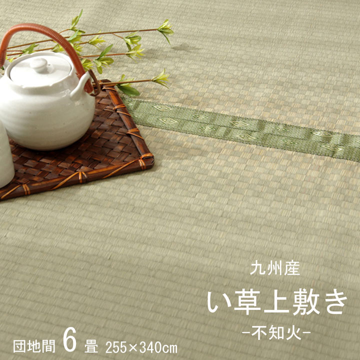 い草 上敷き カーペット 団地間6畳 約255×340cm 日本製 熊本県八代産イ草使用 市松織