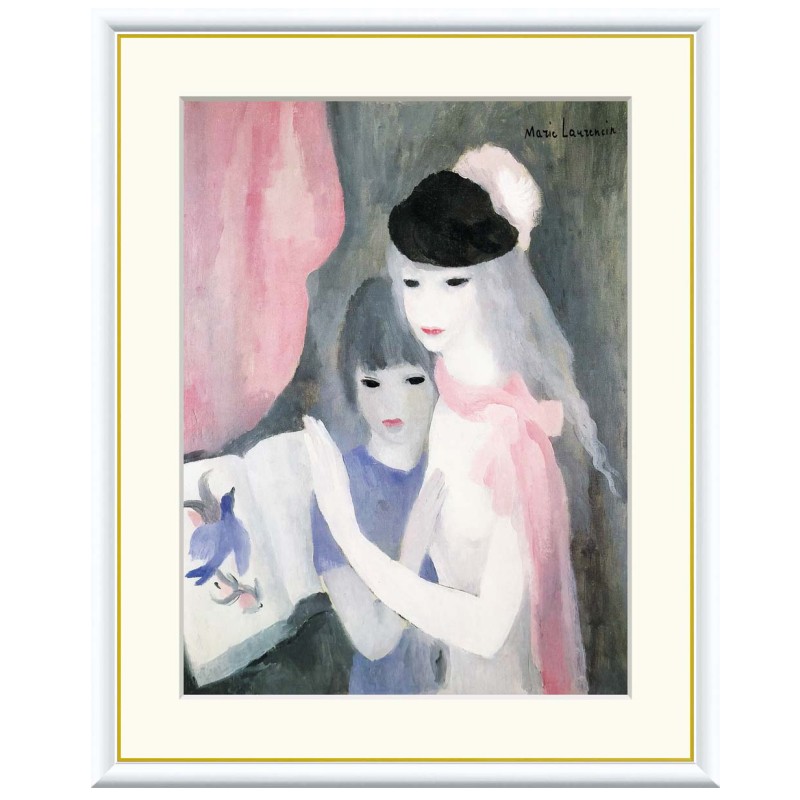 マリー・ローランサン、「少女」、希少画集・額装画 マリー・ローランサン、「少女」、希少画集・額装画