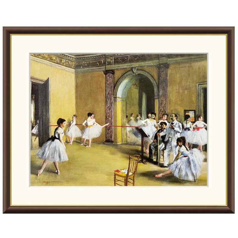 アート額絵 ドガ ル・ベルティエ街のオペラ座の稽古場 受注生産 高精細巧芸画 手彩補色 名画 おしゃれ フレーム付き 海外美術館スタイル