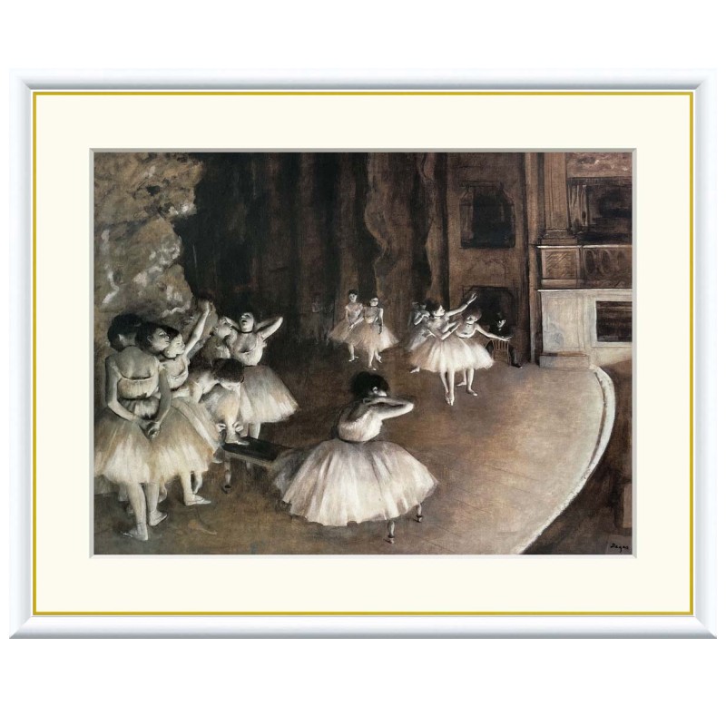 アート額絵 ドガ 舞台稽古 受注生産 高精細巧芸画 手彩補色 名画 おしゃれ フレーム付き 海外美術館スタイル