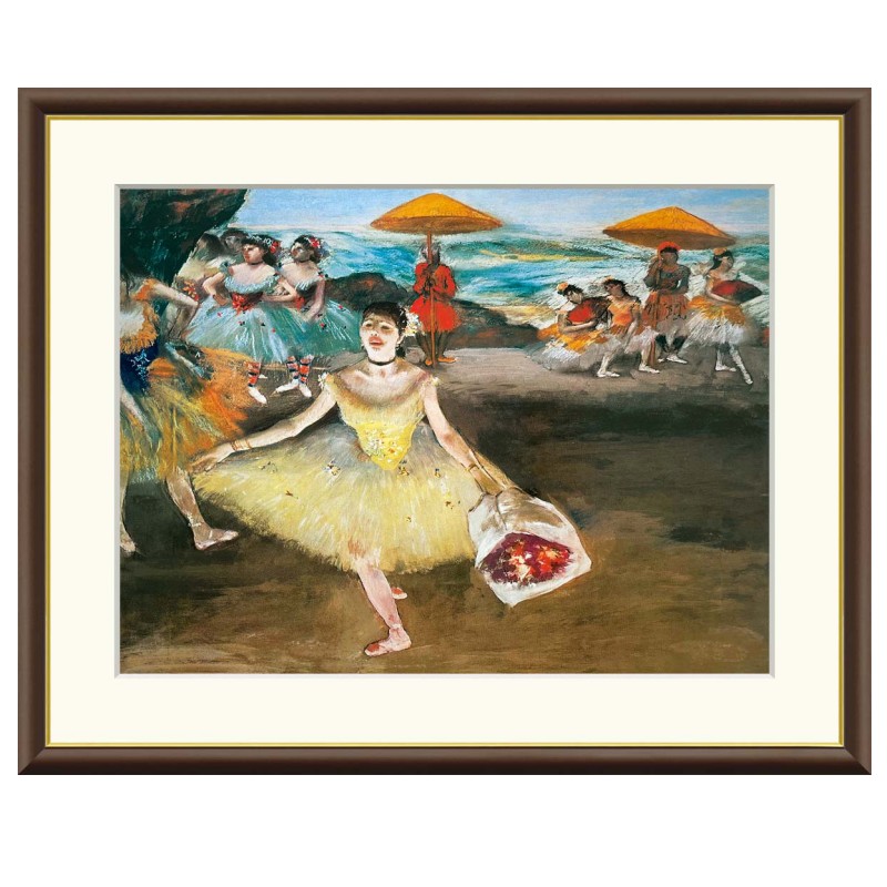 アート額絵 ドガ 花束を持ち挨拶する踊り子 受注生産 高精細巧芸画 手彩補色 名画 おしゃれ フレーム付き 海外美術館スタイル｜あきし野 Interia-shop