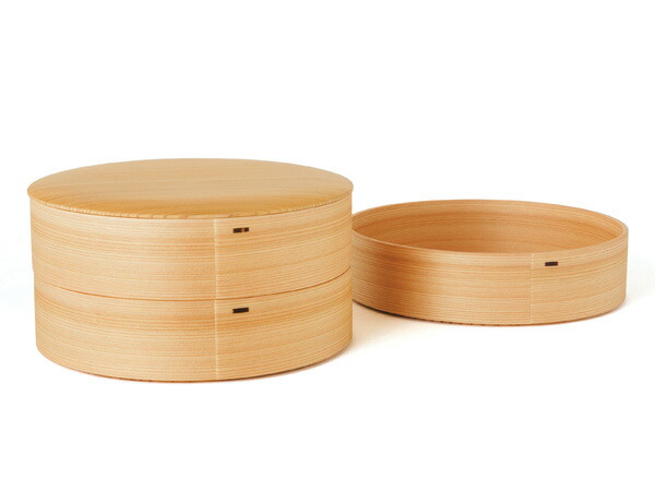 楽天市場】日本製 大館曲げわっぱ 丸三段重箱 白木 六寸 4400 送料無料