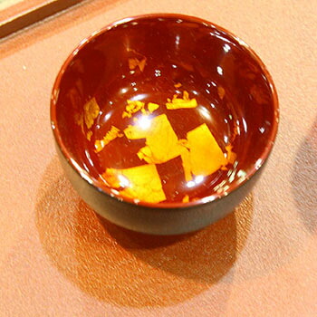 漆細工場摂津 猪口杯（金溜・内赤） 酒器-キッチン用品・食器・調理器具-ワイン・バー・酒用品
