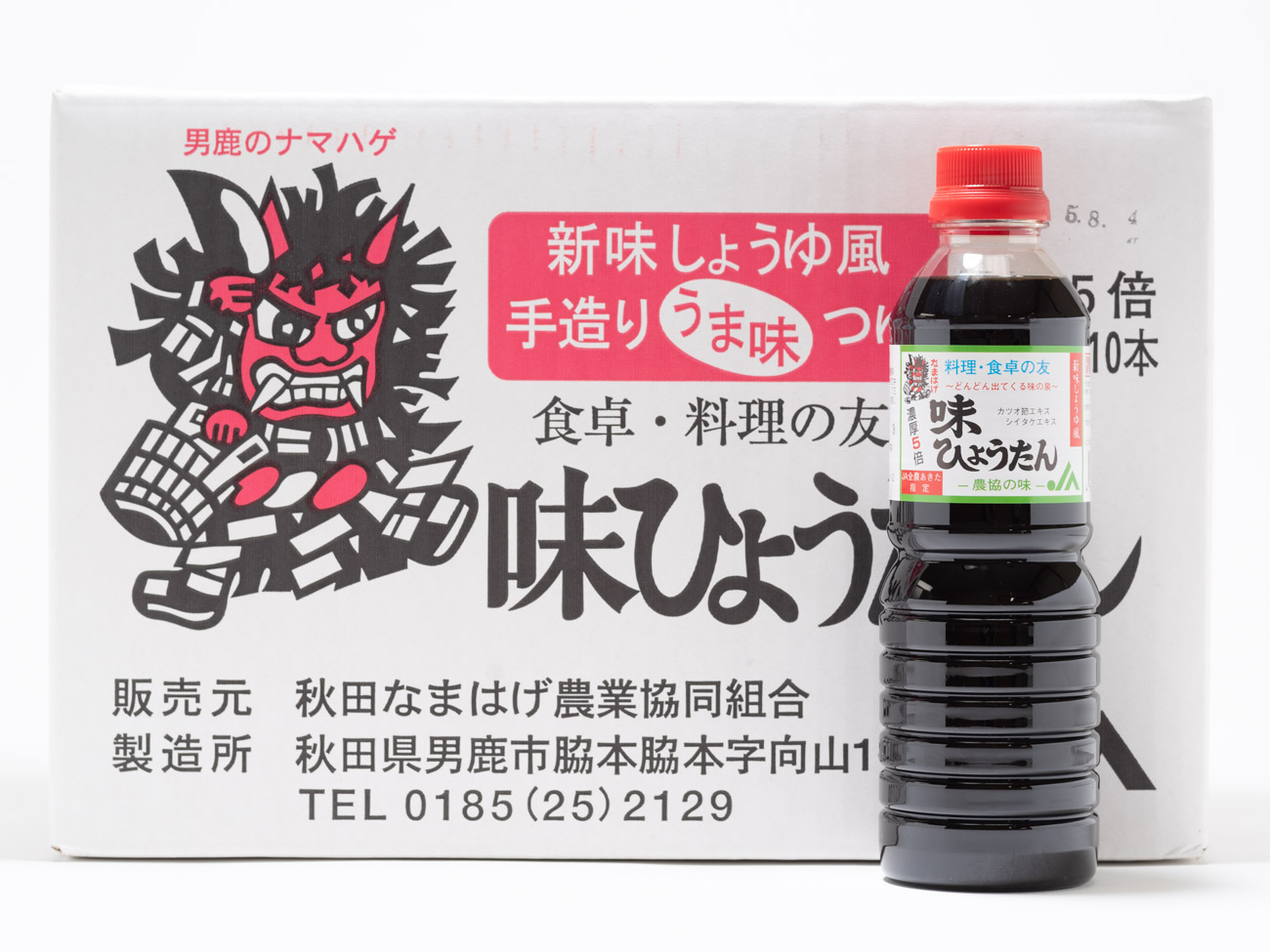 秋田なまはげ農協<br> つゆ（希釈用）味ひょうたん<br> 500ml×10本 箱入り