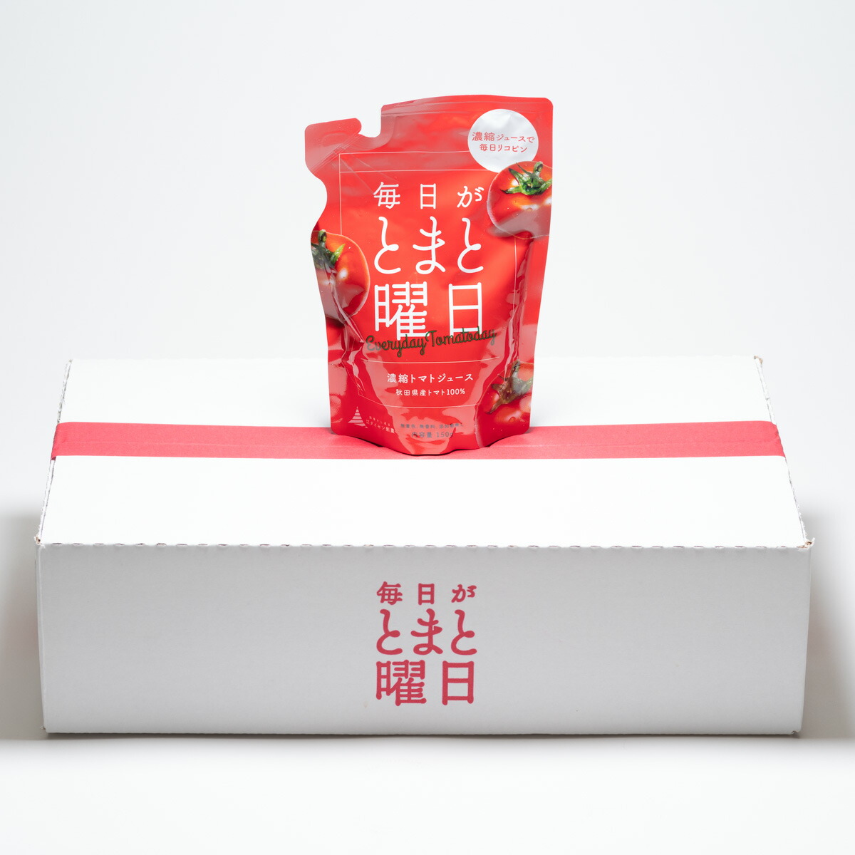 送料無料　秋田産　とまとジュース果汁100% のむトマト　 6箱（120袋入り） 濃縮トマトジュース 20個入 〔150g×20〕 トマトジュース 秋田