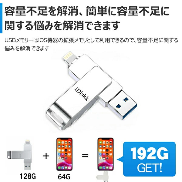 早割クーポン！ iPhone USBメモリ apple認証 apple USBメモリ128GB MFI認証 写真 ios14対応 usb3.0  パスワード保護 外付フラッシュメモリ パソコン iPad PC対応 送料 www.tsujide.co.jp