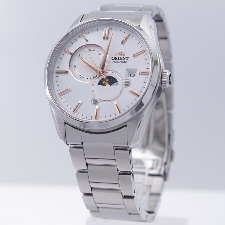 オリエント Orient 腕時計 サン ムーン 自動巻き 手巻付き 海外モデル ホワイト サファイアクリスタル Ra Ak0306s10b メンズ 逆輸入品 Soone It