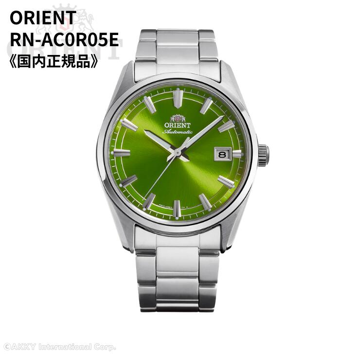 【4月20日限定★抽選で最大100%Pバック(要エントリー/24時間限定)】オリエント ORIENT 腕時計 自動巻き(手巻付き) オートマティック 2026年春夏モデル Stretto ストレット デイト グリーン 放射仕上げ サファイヤガラス RN-AC0R05E メンズ 国内正規品