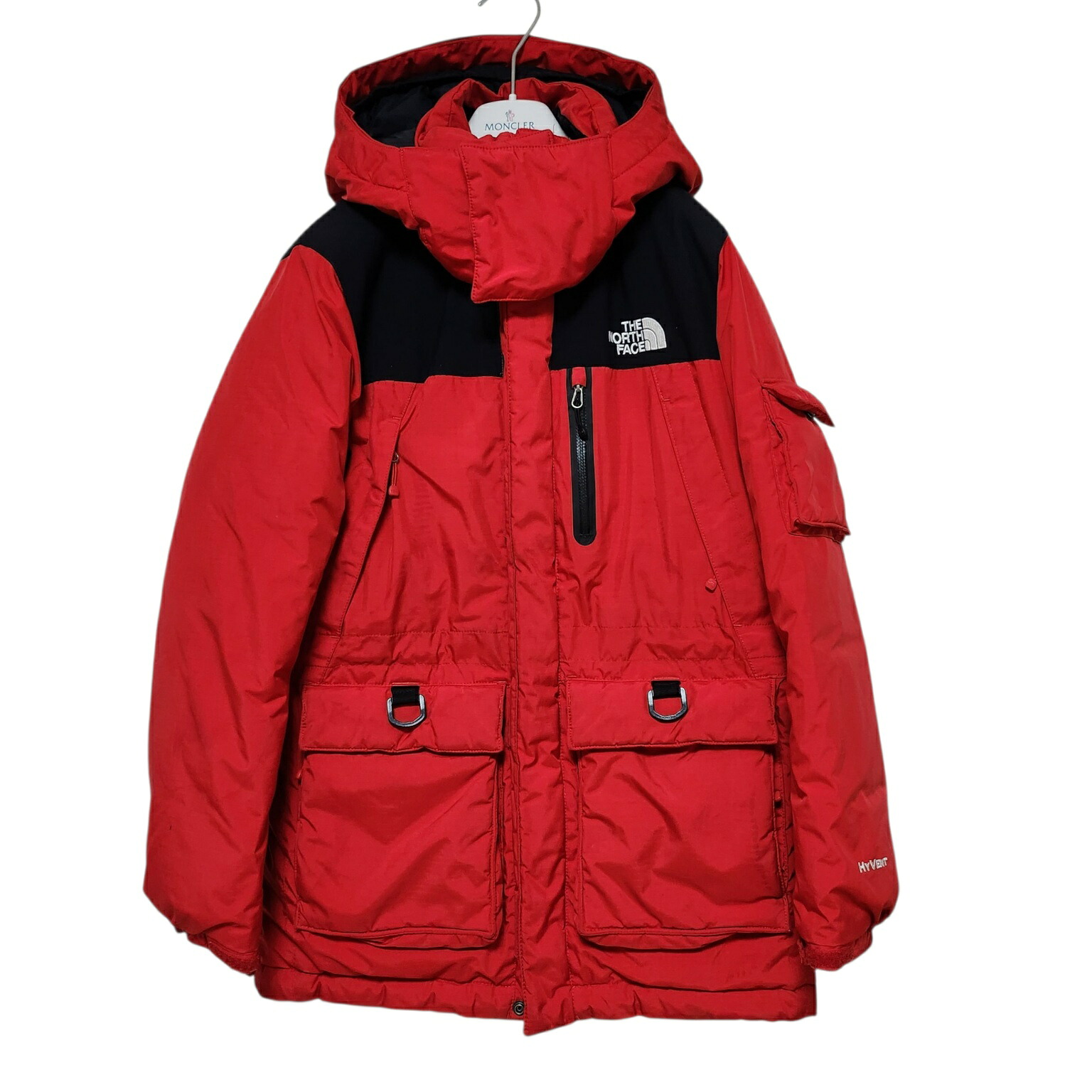 古着　ノースフェイス　THE NORTH FACE　ハイベント　ダウンジャケット　キッズアウター　男の子　女の子　グースダウン　ダウンフェザー　アウトドア 　赤　レッド　キッズ　子供服　ユニセックス　140　韓国　中古　ヴィンテージ　ユーズド