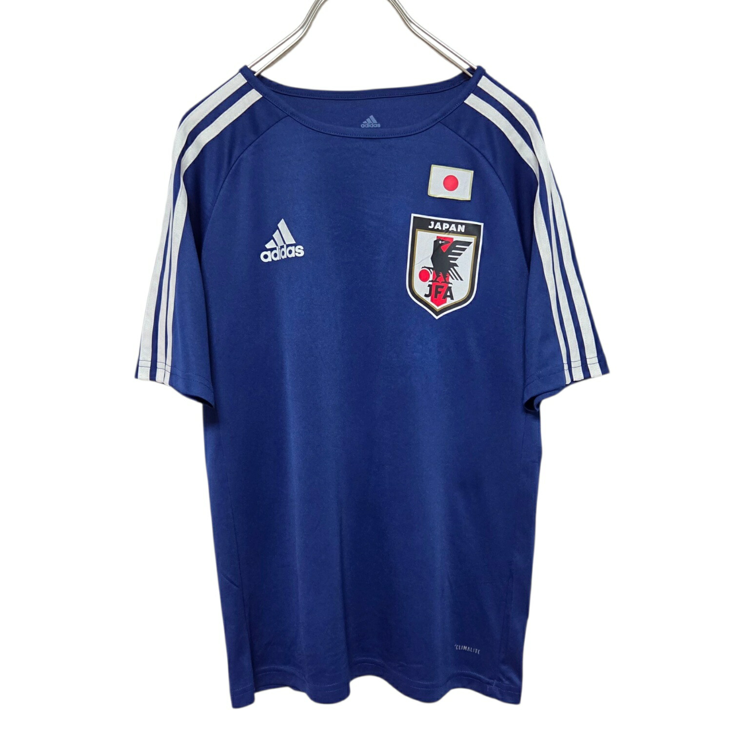adidas 日本代表 シャツ 青　非売品　Oサイズ　DREAMロゴ入り adidas 日本代表 サッカーシャツサイズO - メルカリ