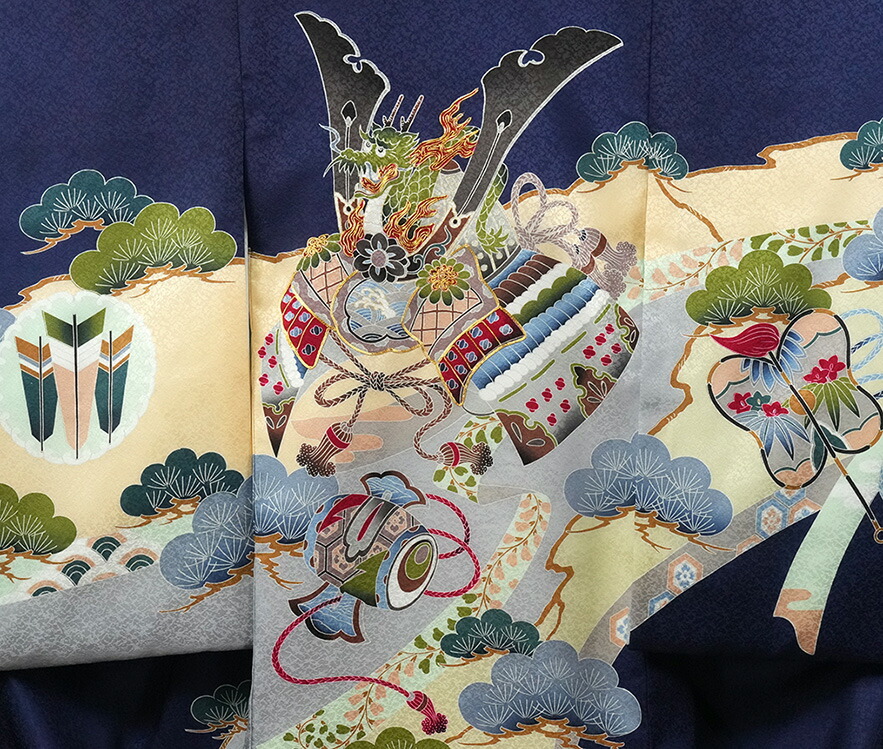 お宮参り着物男児祝着正絹のしめ新品