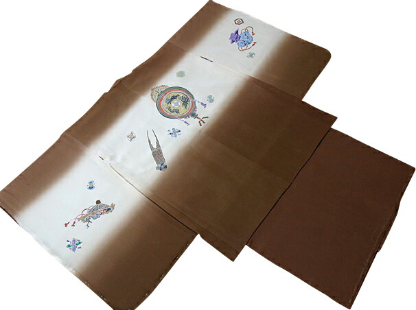 七五三御召しもの お坊っちゃん五歳用書き割り 墨付き 正絹 新品75d9718