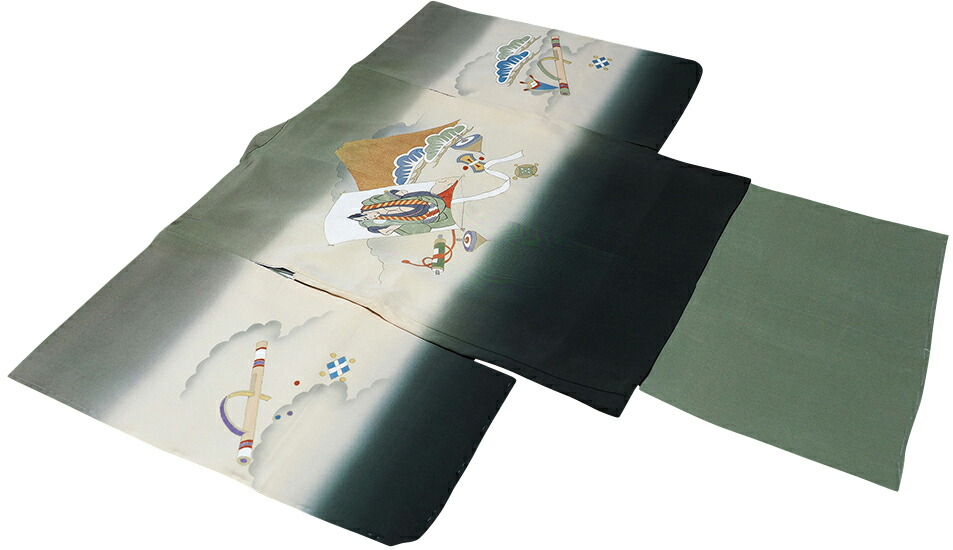七五三御召しもの お坊っちゃん五歳用書き割り 墨付き 正絹 新品75d9724