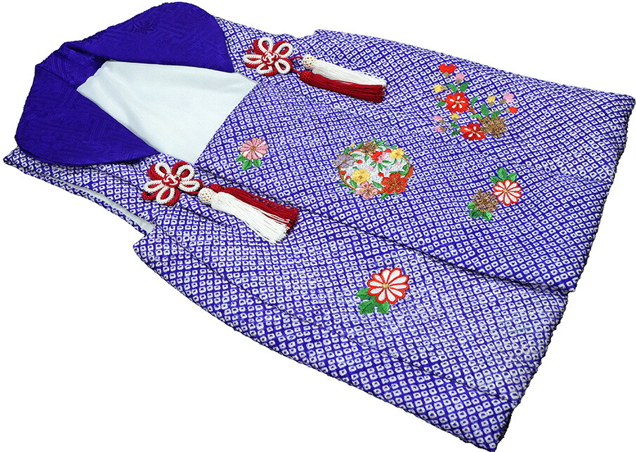 楽天市場】七五三 3歳 正絹 被布コート 女の子 赤 絞り 刺繍入り S寸