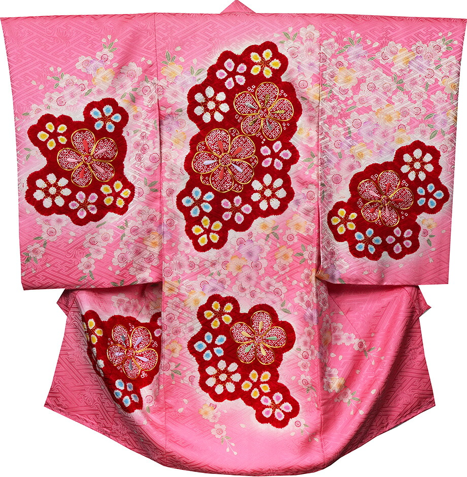 お宮参り 着物 女の子 正絹 祝着 初着 産着 のしめ 絞り 新品j51022｜あこがれゆめ
