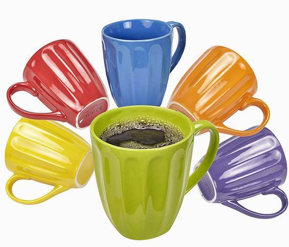 マグカップ 6点セット コーヒーカップ ティーカップ コップ レンジ可 食洗器可 約420ml セラミックカップ Klikel Coffee Mugs Set of 6|akt8 店