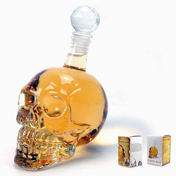 スカル グラスボトル デカンタ 1000ml 骸骨 どくろ Skulls Bottle Fantastic Crystal Design Skull Face Bone Glass Bottle Decanter