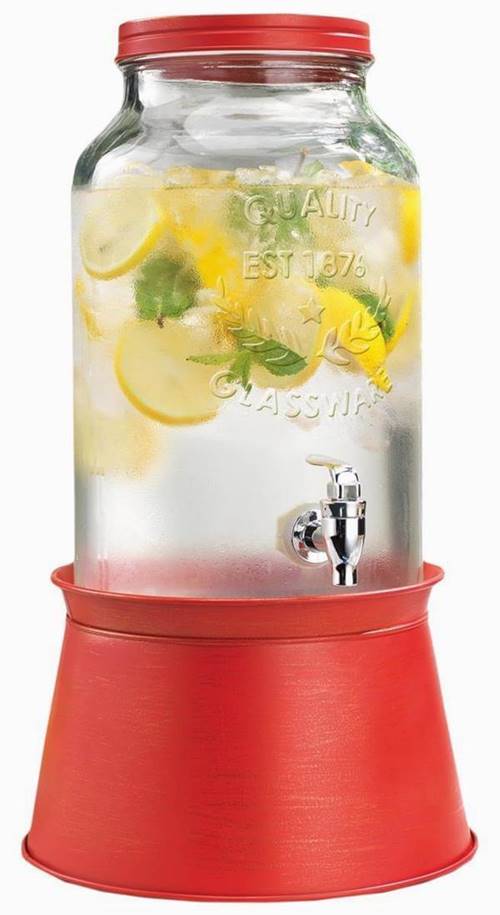 【楽天市場】飲料水サーバー ビバレッジディスペンサー ドリンクディスペンサー グラス バケット 約5．6L レッド Glass