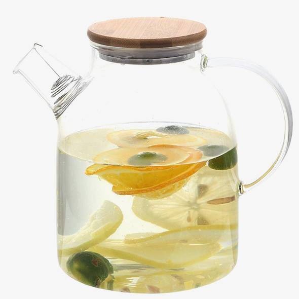 ガラスケトル ガラスティーポット ガラスポット カラフェ ピッチャー ジャグ 水差し 約1.6L Glass Pitcher Water Carafe ティーポット 急須 耐熱ガラス