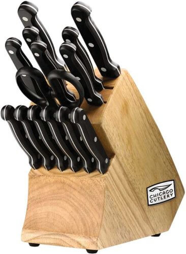 ナイフセット 包丁セット 15点セット キッチンナイフセット ブロック付 刃物 ほうちょう シカゴカトラリー Chicago Cutlery Essentials Knife Block Set｜akt8 店