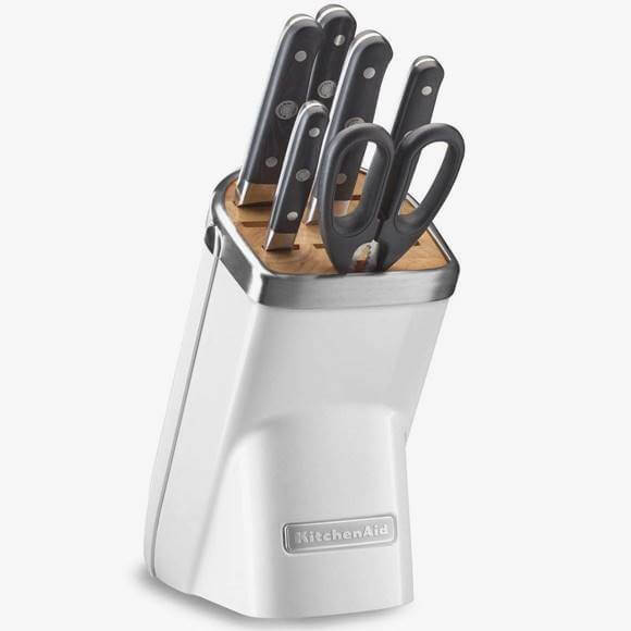 【楽天市場】キッチンエイド キッチンナイフ7点セット スタンド付 包丁セット 刃物 フォレスト パール KitchenAid Knife Set Frosted Pearl キッチンハサミ
