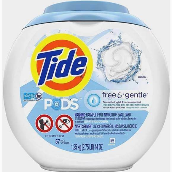 タイド 洗濯洗剤 Tide PODS Free & Gentle 57個入り リキッド ランドリー デタージェントゥ